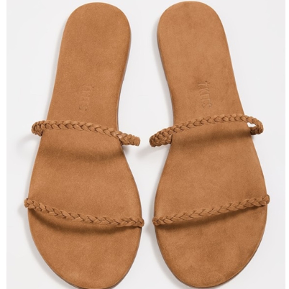 Brand New TKEES Gemma Braid Slides size 8 Camel - Picture 3 of 13